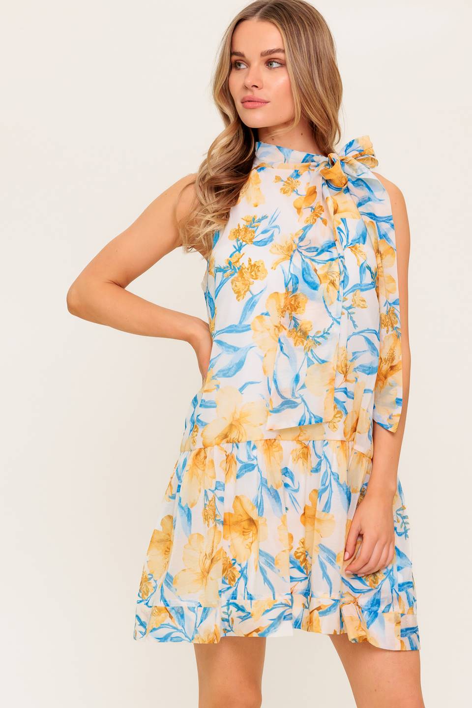 SUMMER SPELL IVORY WOVEN MINI DRESS