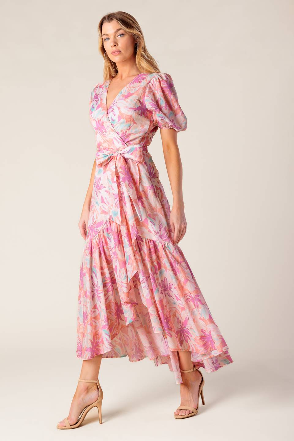 BLESS YOUR HEART CORAL WOVEN MINI DRESS