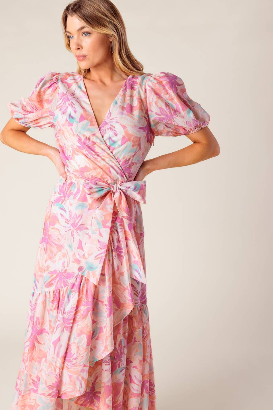 BLESS YOUR HEART CORAL WOVEN MINI DRESS