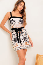 TROPIC NOIR WOVEN MINI DRESS