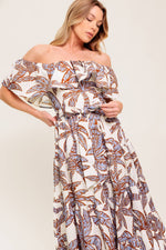 LILY GARDEN LAVENDER WOVEN MIDI DRESS