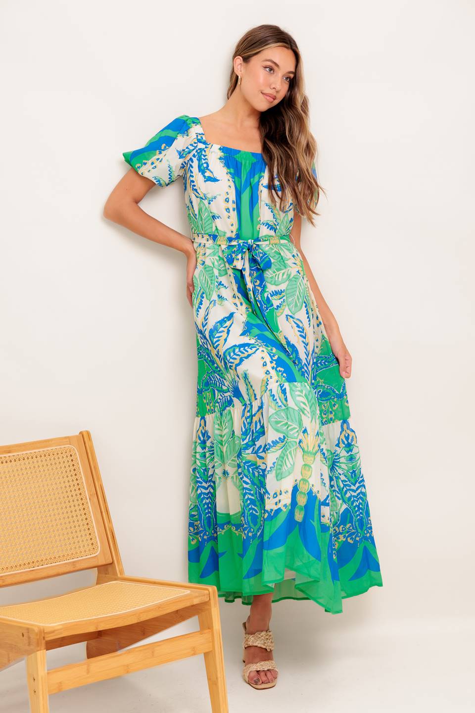 PALM SPRING NIGHTS WOVEN MAXI DRESS