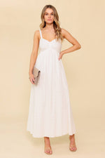 LOVE OF MINE IVORY EYELET MIDI DRESS