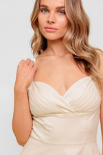 OCEAN SHEEN TENDER CREAM WOVEN MIDI DRESS