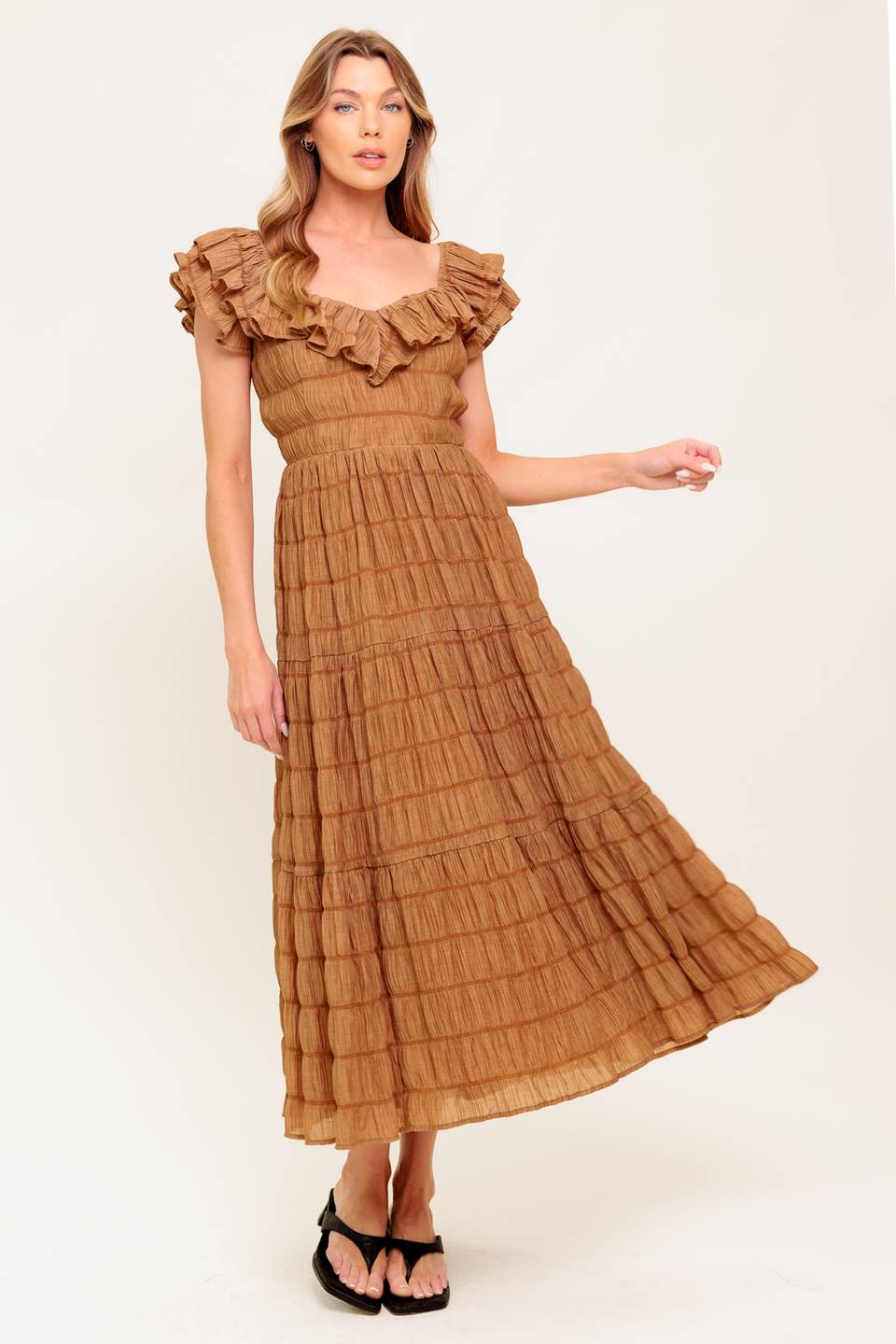 NATURAL BALANCE WOVEN MIDI DRESS