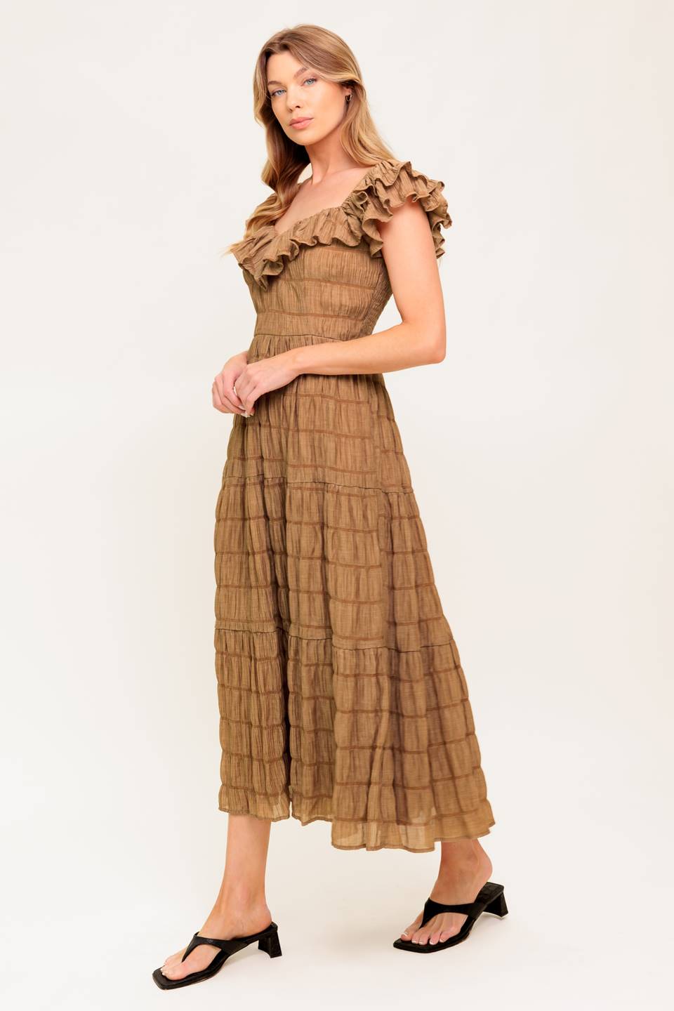 NATURAL BALANCE WOVEN MIDI DRESS