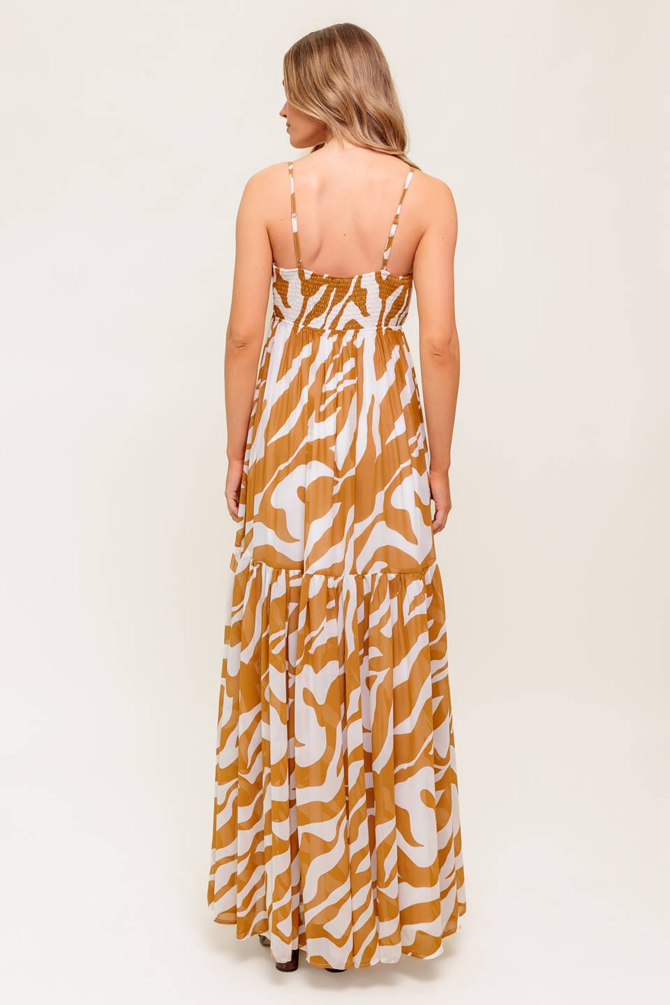 DEW KISS ALMOND WOVEN MAXI DRESS
