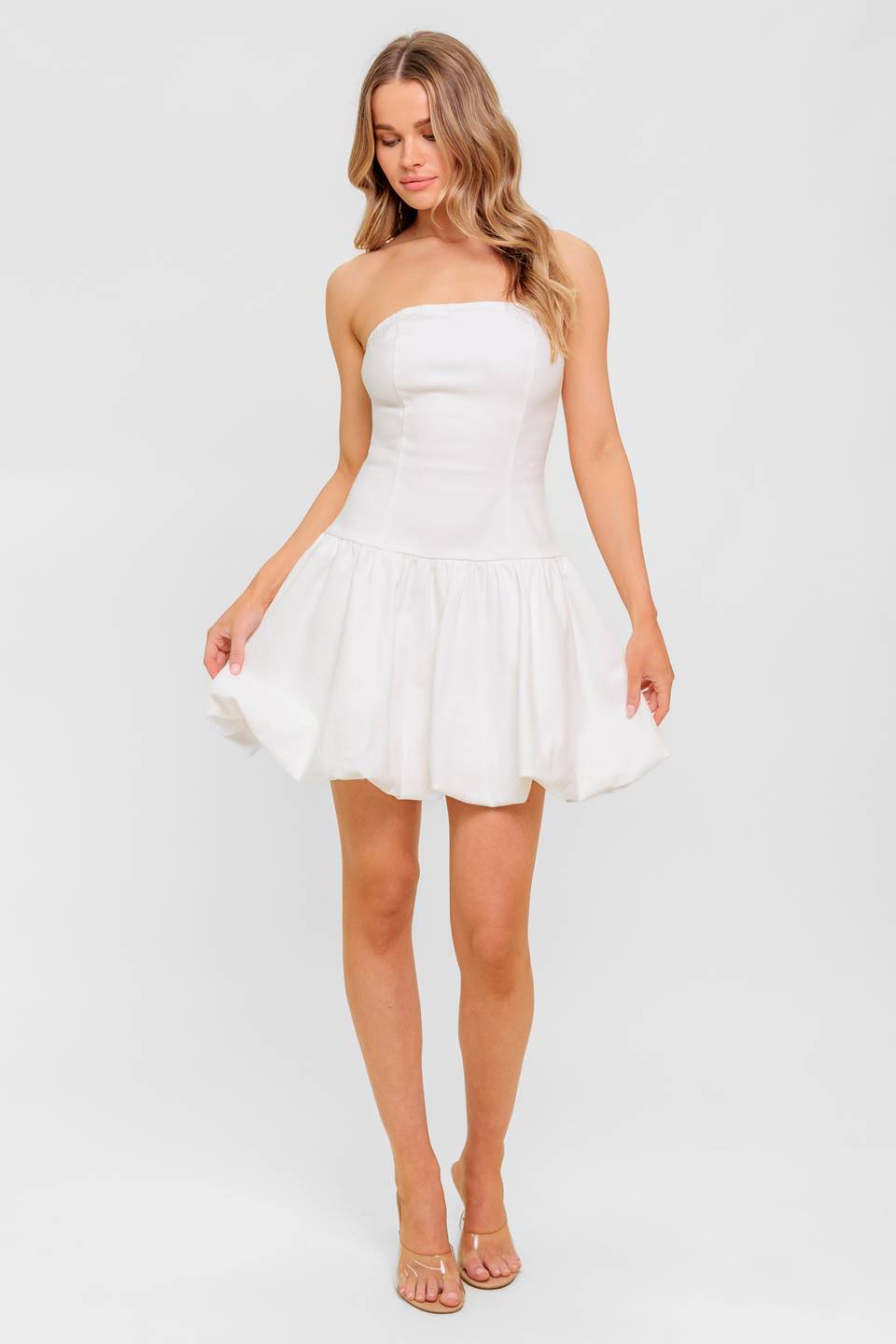 TWILIGHT WISH WOVEN TWILL MINI DRESS