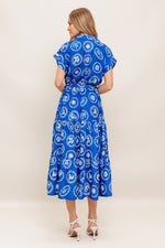 GREEK ISLE MEDALLION WOVEN MIDI DRESS