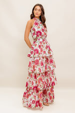 FLORAL RHAPSODY WOVEN MAXI DRESS