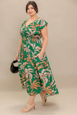 LUSH STILLNESS WOVEN MIDI DRESS