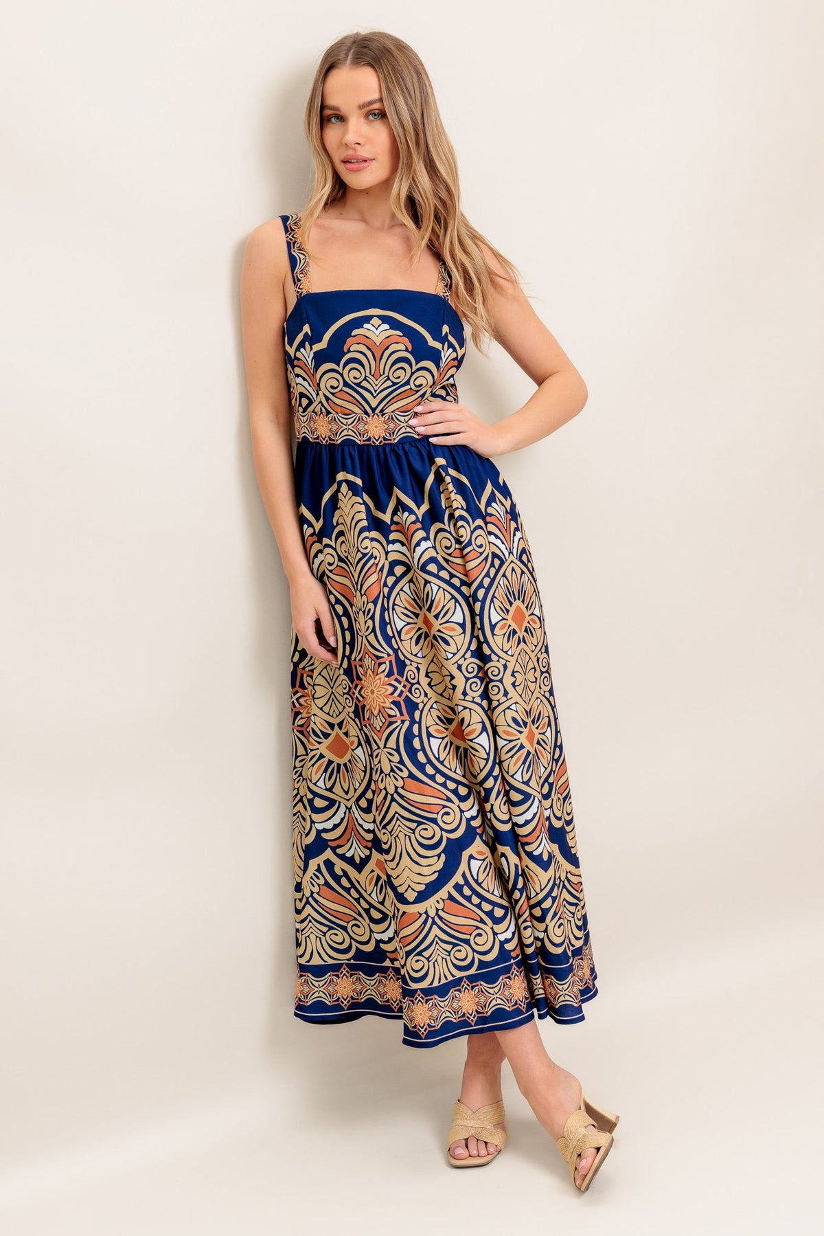 SAHARA DREAMS WOVEN MIDI DRESS