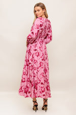 HONEY BUN MOUVE WOVEN MIDI DRESS