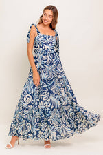 ISLAND SERENADE NAVY WOVEN MAXI DRESS