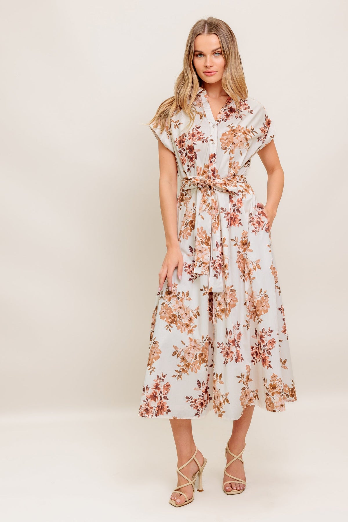 MAPLE GARDEN WOVEN MIDI DRESS