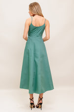 VERDE ELEGANTE WOVEN MIDI DRESS