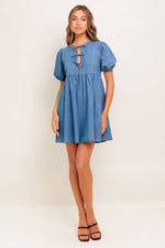 SUNSET GETAWAY DENIM MINI DRESS