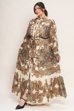 BOHEMIAN TAPESTRY BROWN WOVEN MAXI DRESS