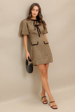 MADEMOISELLE MODE WOVEN WEED MINI DRESS