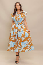 ISLAND FLARE WOVEN MIDI DRESS