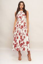 ROMA FLORAL WOVEN MIDI DRESS