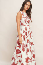 ROMA FLORAL WOVEN MIDI DRESS