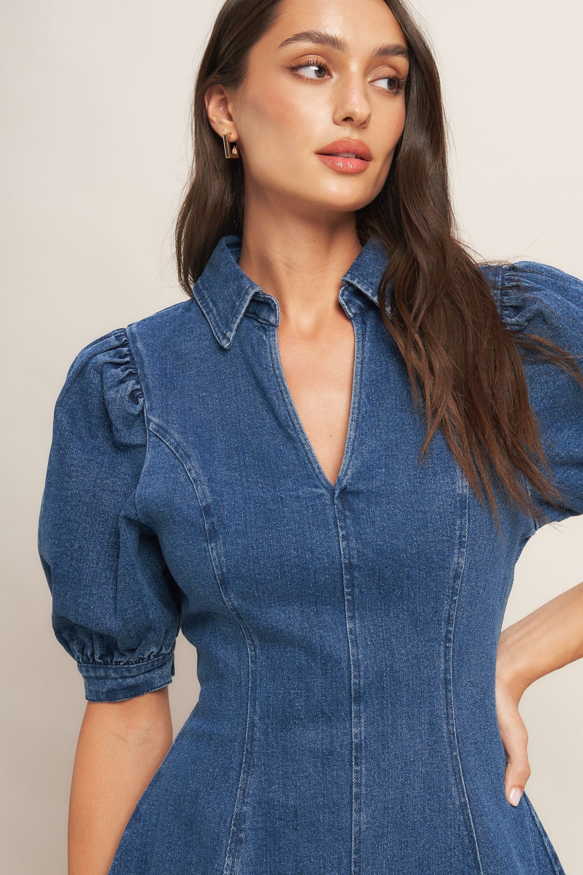 WESTWOOD CHARM DENIM MINI DRESS