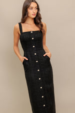 TWEED NOUVELLE WOVEN MIDI DRESS