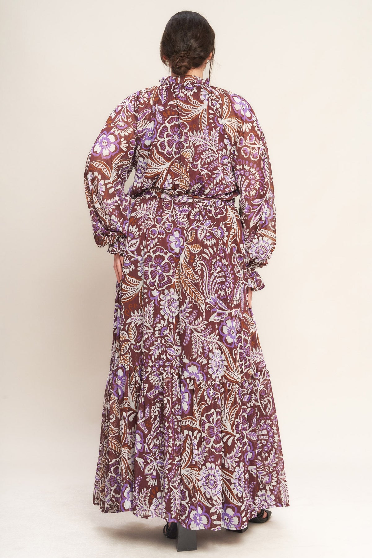 VIOLET BLOSSOM SPIRIT WOVEN MAXI DRESS