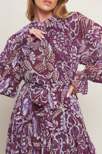 VIOLET BLOSSOM SPIRIT WOVEN MAXI DRESS