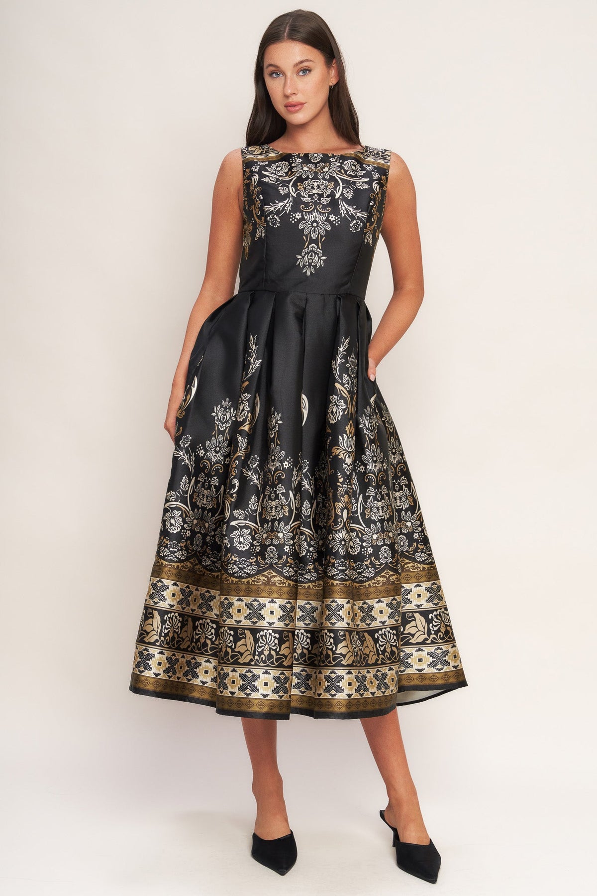 BAROQUE SPELL WOVEN MIDI DRESS