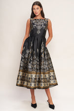 BAROQUE SPELL WOVEN MIDI DRESS