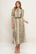 PRIMAL GRACE WOVEN MIDI DRESS