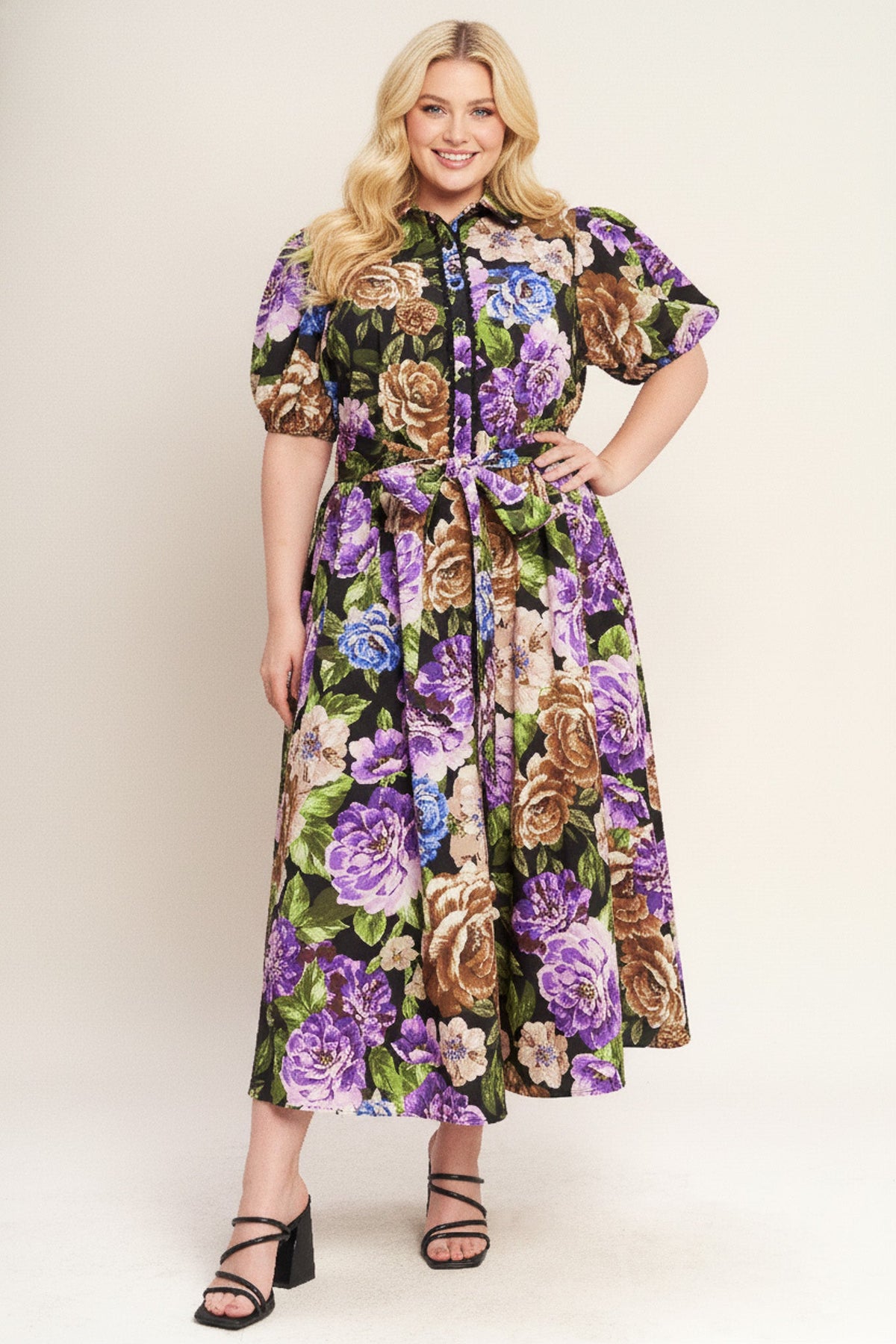 VIVID HERITAGE WOVEN MIDI DRESS