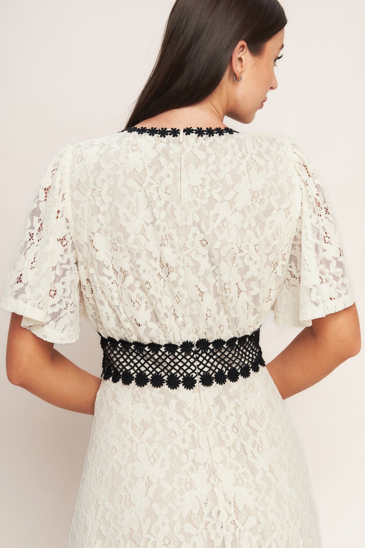 PETITE LUNE WOVEN LACE MIDI DRESS