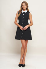 LOVELY MOMENT BLACK WOVEN MINI DRESS