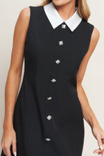 LOVELY MOMENT BLACK WOVEN MINI DRESS