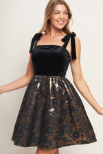 CELEBRATION NIGHT VELVET WOVEN MINI DRESS