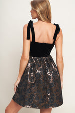 CELEBRATION NIGHT VELVET WOVEN MINI DRESS