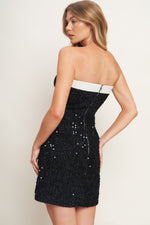 MIDNIGHT GLAM SEQUIN MINI DRESS