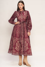 VINTAGE TAPESTRY WOVEN MIDI DRESS