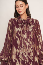 METALLIC MUSE WOVEN MINI DRESS