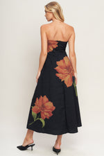 ART NOUVEAU BLOOM WOVEN MIDI DRESS