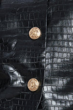 AT THE START FAUX LEATHER BOLERO JACKET