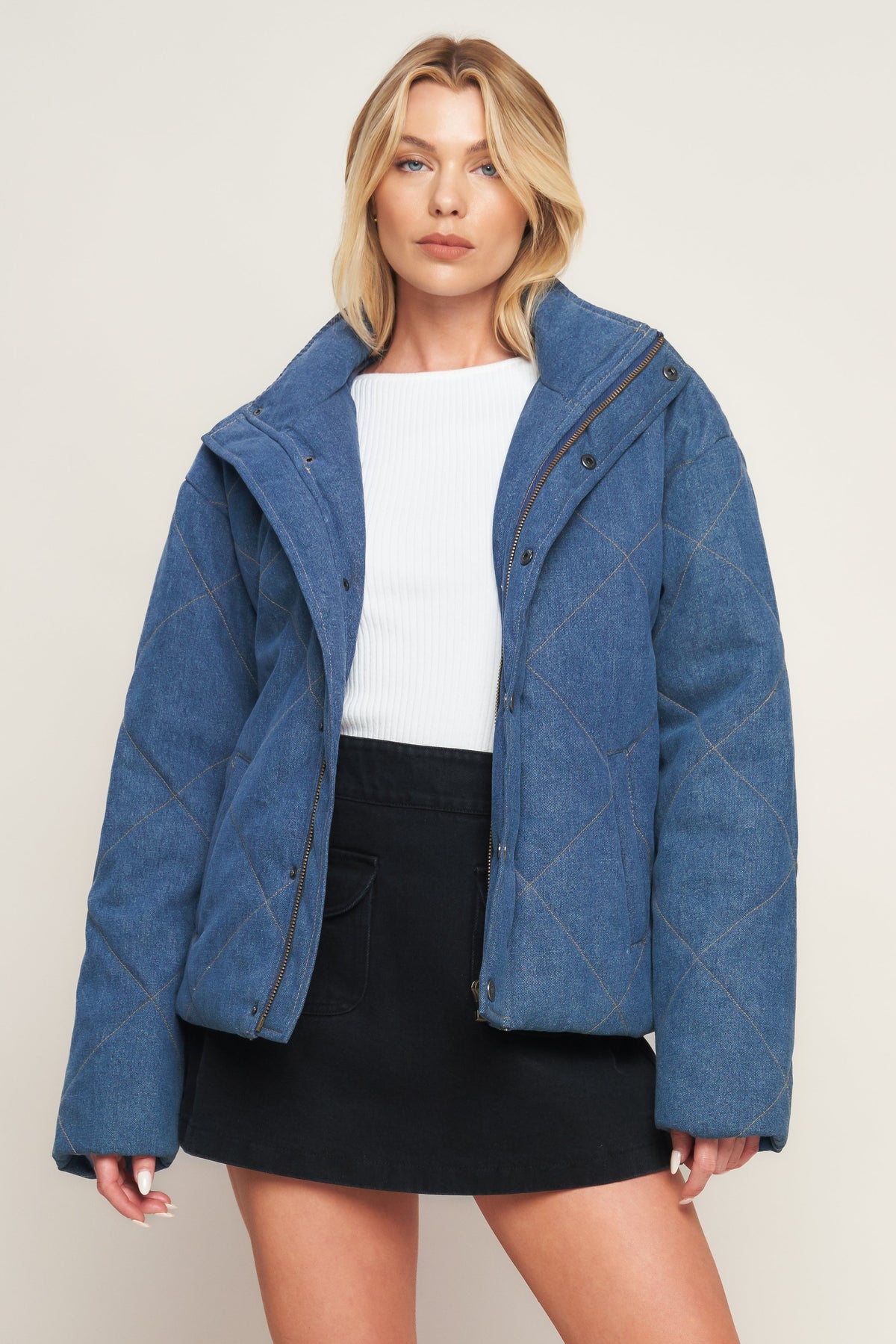 FOR GOOD QUILTED DENIM JACKET