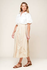 LAYTON CREAM WOVEN MIDI SKIRT