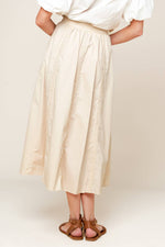 LAYTON CREAM WOVEN MIDI SKIRT