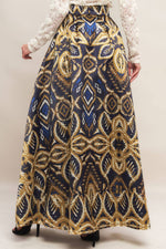 NIGHTFALL DRAPE WOVEN MAXI FULL SKIRT