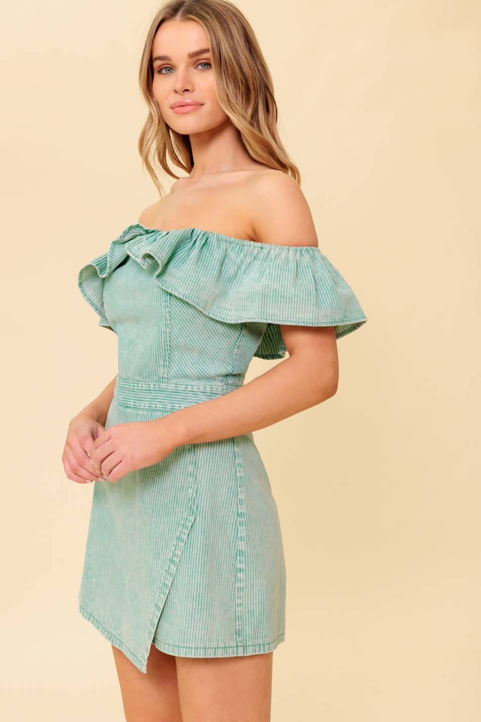 YOURS TO KEEP NAVY WOVEN ROMPER