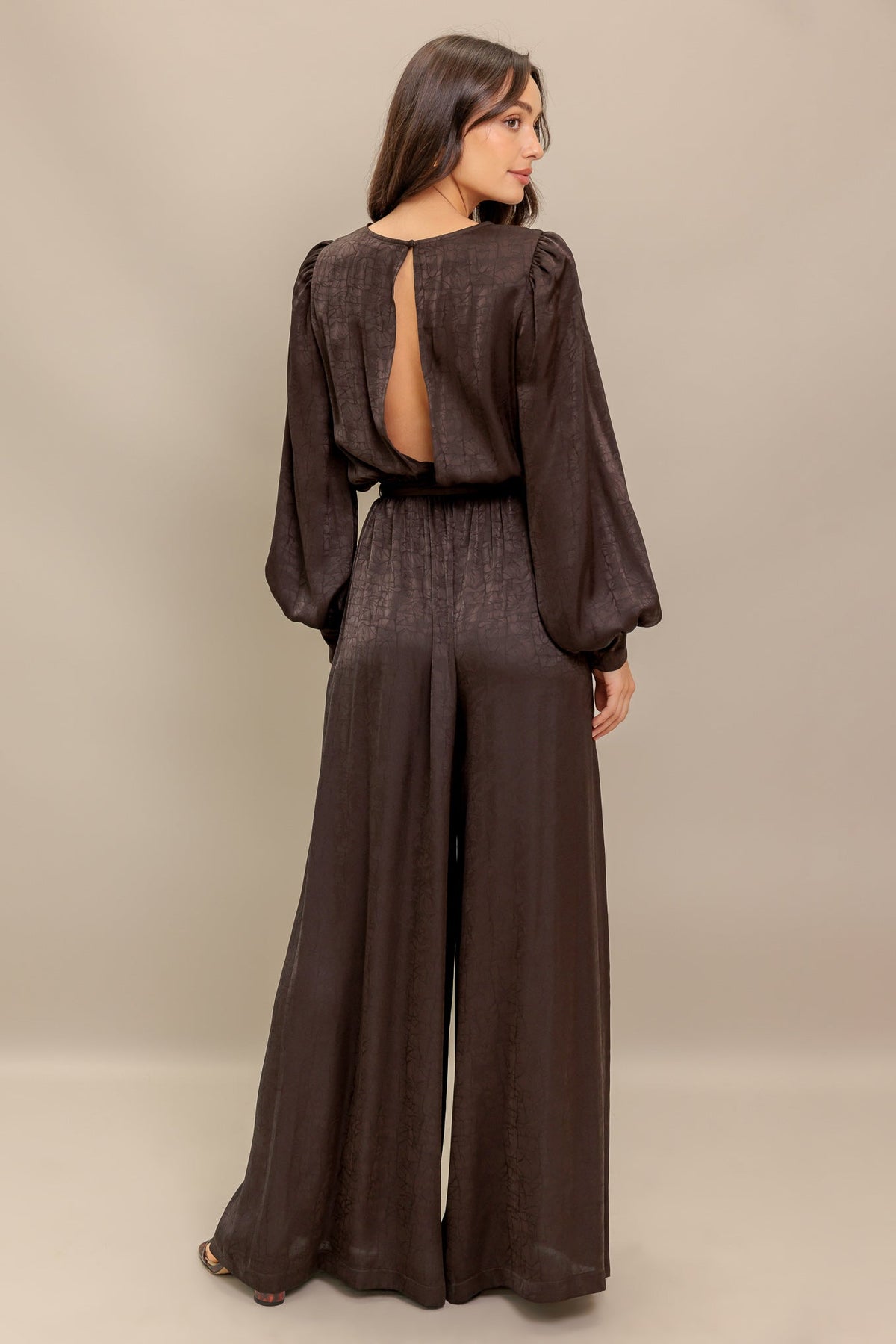 ESPRESSO WHISPER WOVEN JUMPSUIT